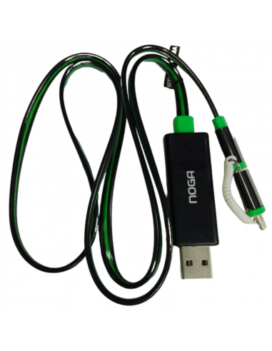 Cable Luminoso Doble Micro Usb Verde