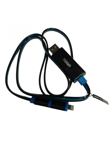 Cable Luminoso Doble Micro Usb Azul
